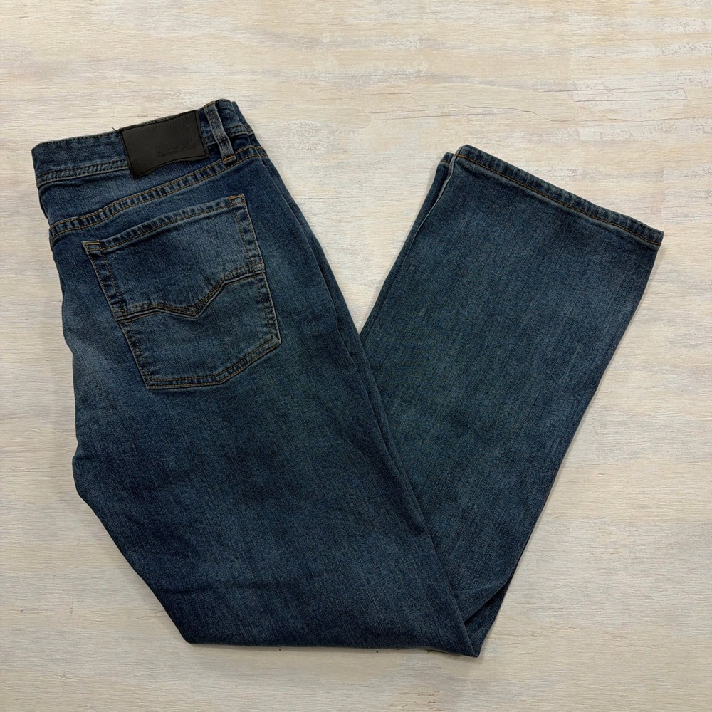 Rock and Roll Denim Jeans Pistol Straight 36x32 Regular Fit Blue Mens